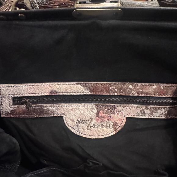 Full Grain Leather Western Artisan Bag Antler Handle Marilyn Monroe Pet Carrier - Picture 7 of 9